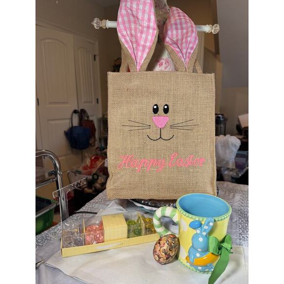 3 Piece Easter Bundle. Mug, Jute tote bag and candle holders. - Picture 1 of 8
